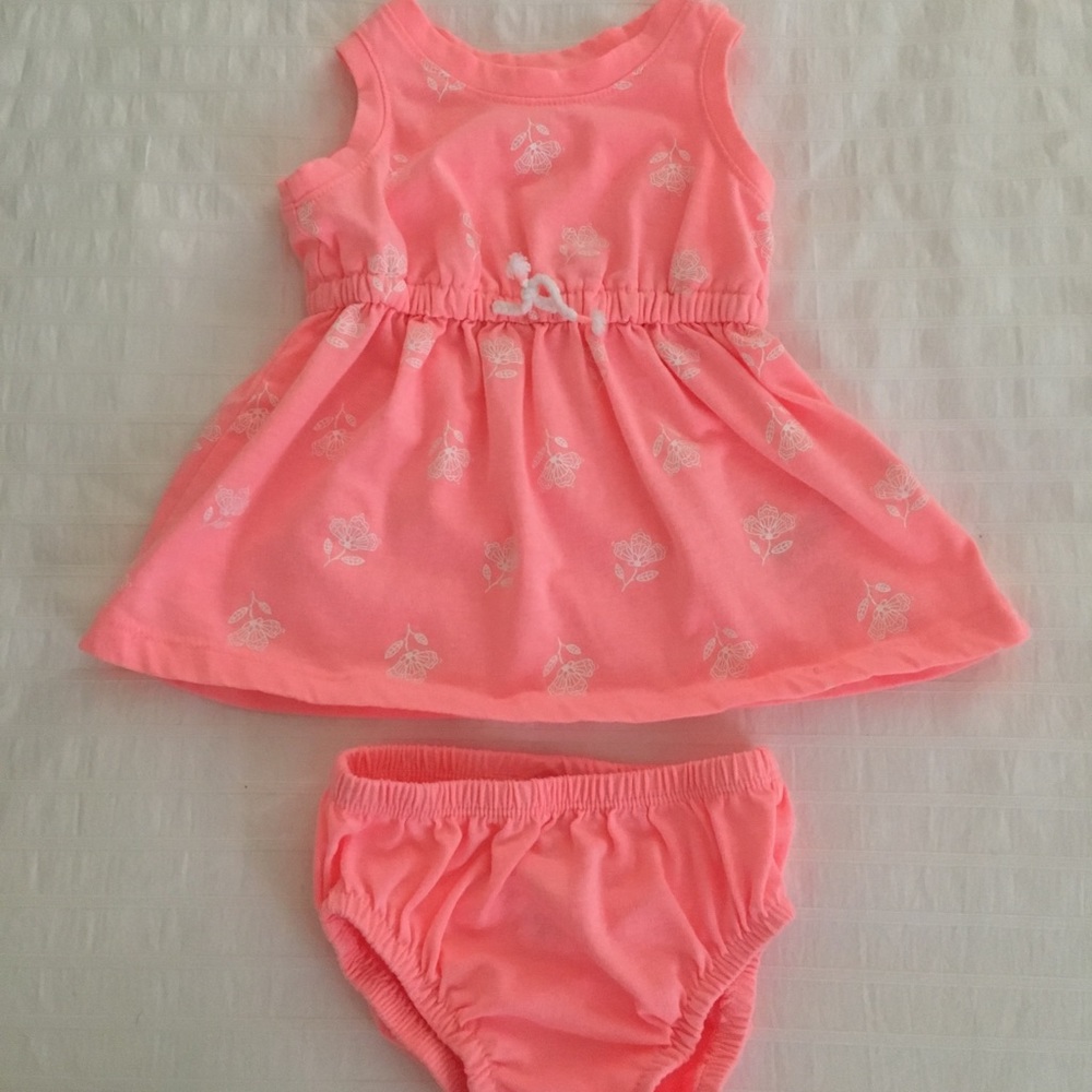 Baby Girls Coral Carter’s Cotton Dress Size 3M